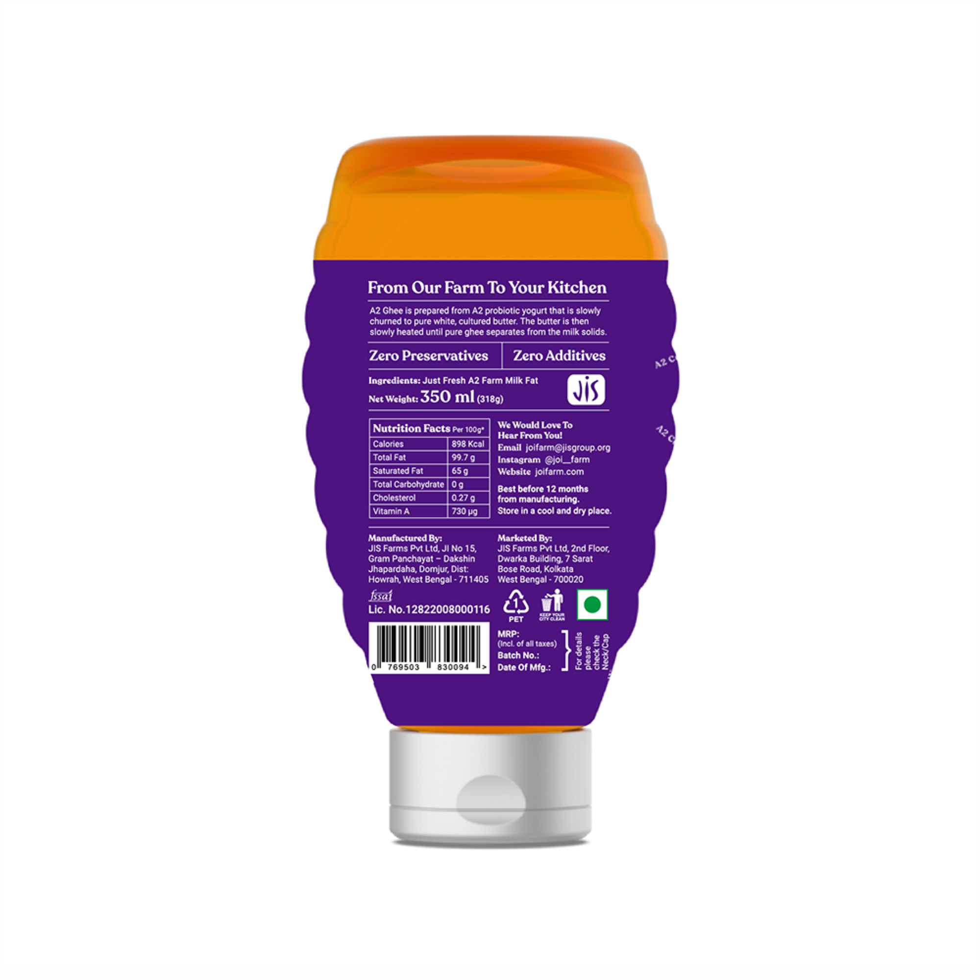 A2 Cultured Ghee- Caramel (Bengali Style) 350 ml