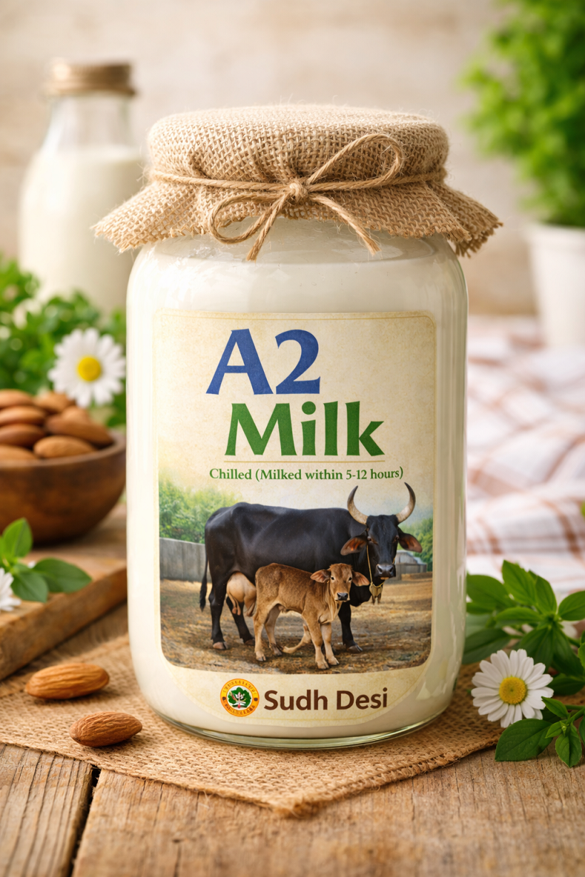 Chilled - Desi Cow Raw A2 Milk (Milked within 5-12 hrs)